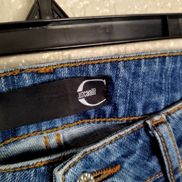 Just Cavalli Distressed patchwork Jeans sz 30 - Picture 4 of 11